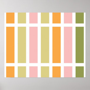 Poster Orange Pink Green Tan Hues