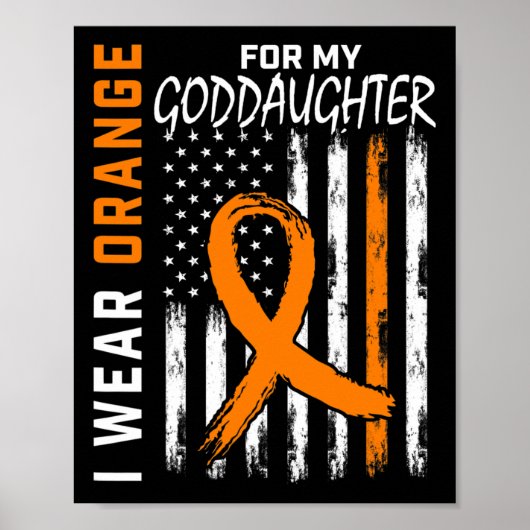 Poster Orange Pour Ma Godgirl Leukemia Cancer Awards (Devant)