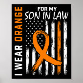 Poster Orange Pour Mon Fils De Droit Leucémie Cancer Sens (Devant)