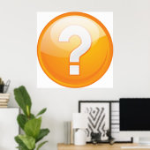 Poster Orange Question Mark Bold Modern Symbol (Bureau à domicile)