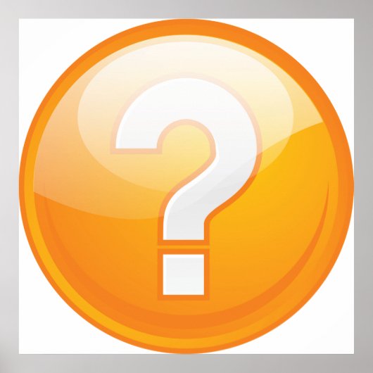 Poster Orange Question Mark Bold Modern Symbol (Devant)