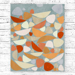 Poster Orange rétro Abstrait<br><div class="desc">Abstraites formes rétro bio en orange,  mousse de mer et crème. Art original de Nic Squirrell.</div>