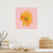 Poster Orange Retro / Fleur PopArt (Cuisine)