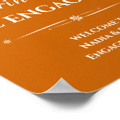 Poster Orange Rétro Manger Boire Soyez Fiancés Fiançaille (Coin)