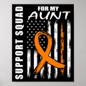 Poster Orange Ribbon Aunt Leukemia Awareness Usa Flag Can (Devant)