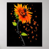 Poster Orange Ribbon Tournesol Butterfly Leukemia (Devant)
