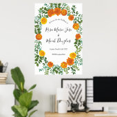 Poster Orange Rose Mariage Floral Moderne (Bureau à domicile)