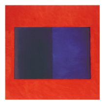 orange rouge sur bleu