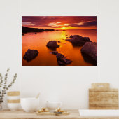 Poster Orange seascape, sunset, Californie (Cuisine)