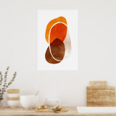 Poster Orange Shapes Art Print Layered Rounded Forms (Cuisine)