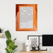 Poster Orange Silk Ketubah Réforme canadienne Texte Poste (Bureau à domicile)