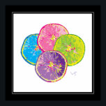 Poster Orange Slices Pop Art coloré<br><div class="desc">Ce design pop art de tranches de fruits colorées d'Inge Lewis semble très bien sur cette affiche. Des cadeaux parfaits pour tout le monde. Trouvez d'autres articles correspondants dans le magasin ingeinc.com.</div>