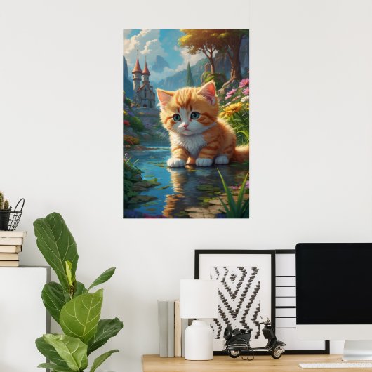 Poster *~* Orange Sweet AP68 2:3 Kitten Cute Tabby (Bureau à domicile)