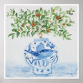 Poster Orange Tree Topiary Blue Ginger Jar Art Imprimer (Devant)