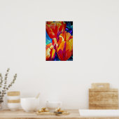 Poster Orange Tulips aquarelle art peinture de fleurs (Cuisine)