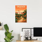Poster Orange Vintage Californie (Bureau à domicile)