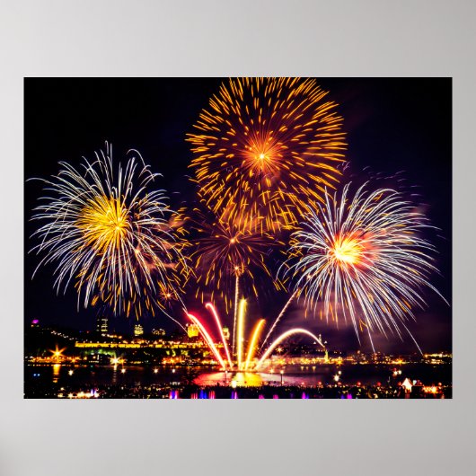 Poster Orange&White Fireworks (Devant)