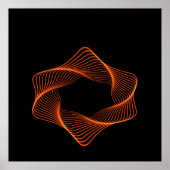 Poster Orange Wire Frame Torus Object (Devant)