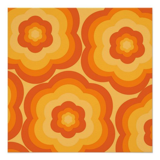 Poster Orange Y2K Bold Fleur sauvage Vibrant Spring Art (Devant)