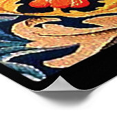 POSTER ORANGER AUX FEUILLES VERTES, FLEURS (Coin)
