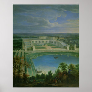 Poster Orangerie et le château à Versailles, 1696