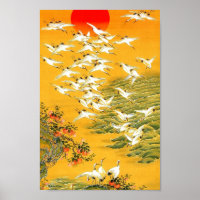 Orangers, couchers de soleil et grues Art d'Asie V
