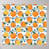 Poster Oranges à rayures arrière - plan, motif d'été. (Devant)