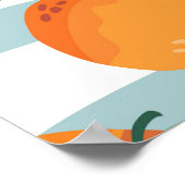 Poster Oranges à rayures arrière - plan, motif d'été. (Coin)