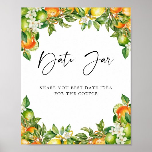 Poster Oranges Citron Citrus douche nuptiale Date Jar Gam (Devant)