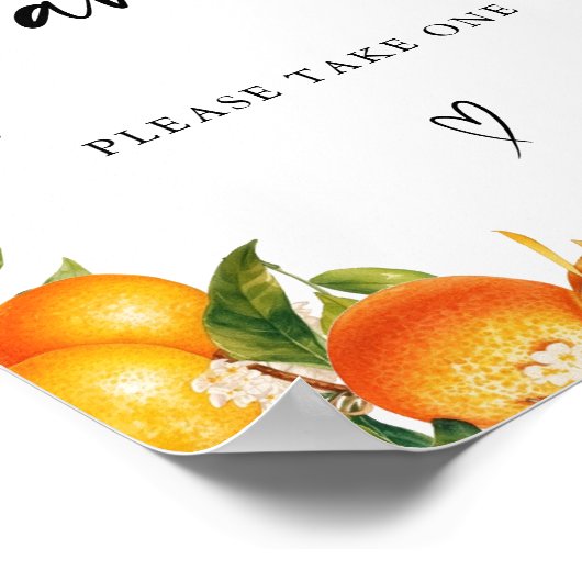 Poster Oranges Citron Citrus douche nuptiale Faveurs (Coin)