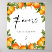 Poster Oranges Citron Citrus douche nuptiale Faveurs (Devant)