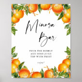 Poster Oranges Citrus douche nuptiale Mimosa Bar Signal (Devant)