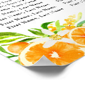 Poster Oranges Citrus Wedding 15 Tables Seating Chart (Coin)