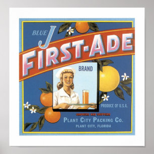 Poster Oranges de marque Blue J First-Ade