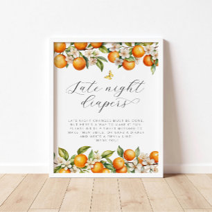Poster Oranges d'été Papillon Diapositives de nuit tardiv