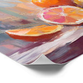 Poster Oranges Encore Vie Moderne Impressionniste Art (Coin)