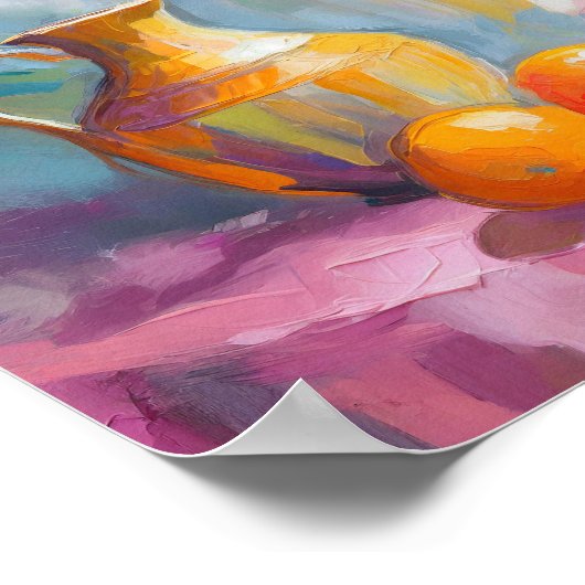 Poster Oranges Encore Vie Moderne Impressionniste Art (Coin)