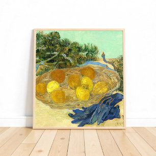 Poster Oranges et citrons avec gants bleus de Van Gogh
