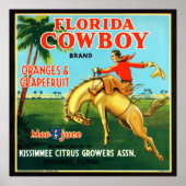Poster Oranges et pamplemousses de cowboy en Floride (Devant)