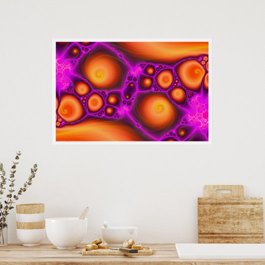 Poster Oranges et purples Fractées #1 (Cuisine)