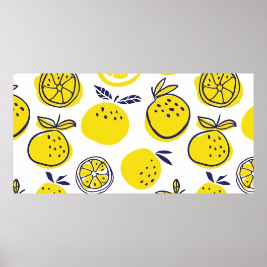 Poster Oranges fruits sans couture motif (Devant)