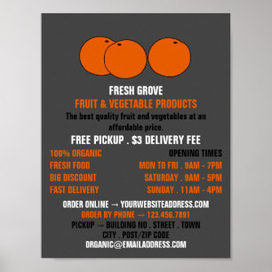 Poster Oranges, Greengrocers Publicité