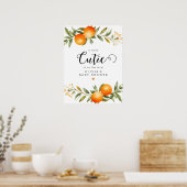 Poster Oranges Little Cutie Baby shower Bienvenue (Cuisine)
