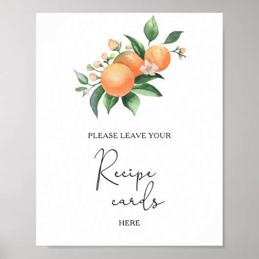 Poster Oranges - Votre carte de recettes ici (Devant)