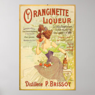 Poster Oranginette Liqueur Art Vintage