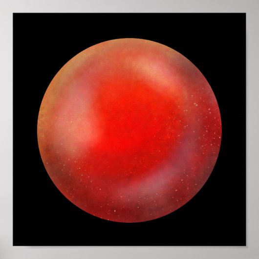 Poster Orbe de galaxie rouge profonde - Marbre de Crimson (Devant)