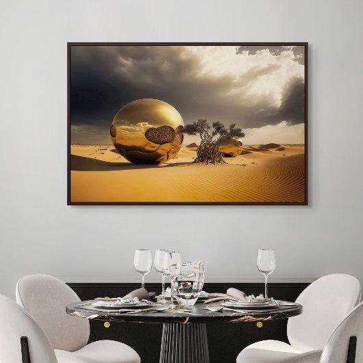 Poster Orbes dorées dans la tempête du désert