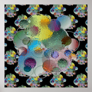 Poster Orbes Planètes Formes Abstraites