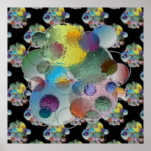 Poster Orbes Planètes Formes Abstraites (Devant)