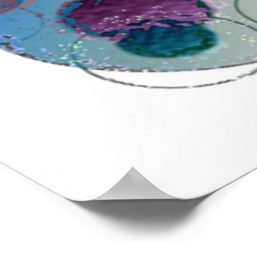 Poster Orbes Planètes Formes Abstraites (Coin)